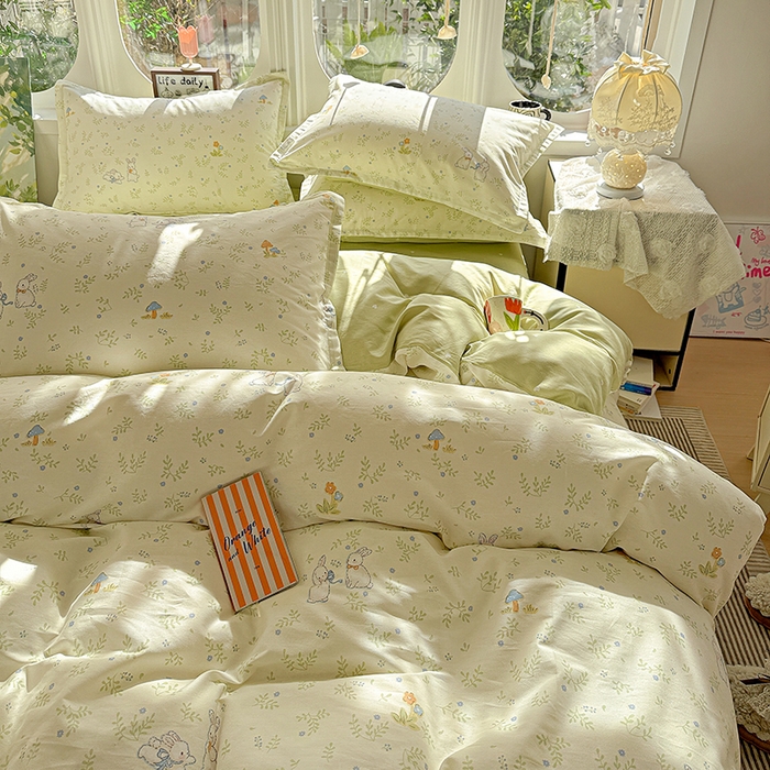 91家纺网 家纺一手货源 找家纺 卡普纯棉全棉四件套13070喷气床单款床笠款三件套 觅时光