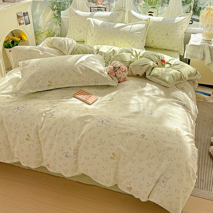 91家纺网 家纺一手货源 找家纺 卡普纯棉全棉四件套13070喷气床单款床笠款三件套 觅时光