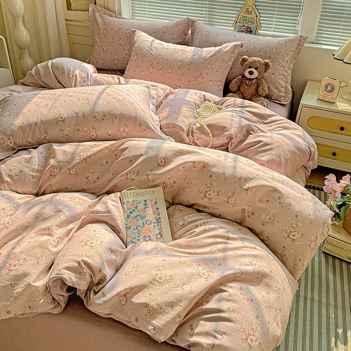 91家纺网 家纺一手货源 找家纺 卡普纯棉全棉四件套13070喷气床单款床笠款三件套 苏糖