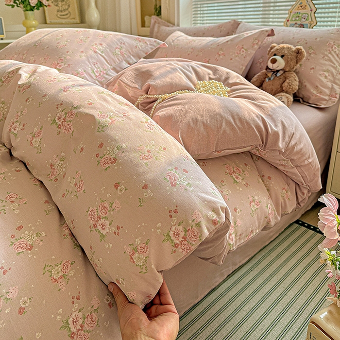 91家纺网 家纺一手货源 找家纺 卡普纯棉全棉四件套13070喷气床单款床笠款三件套 苏糖