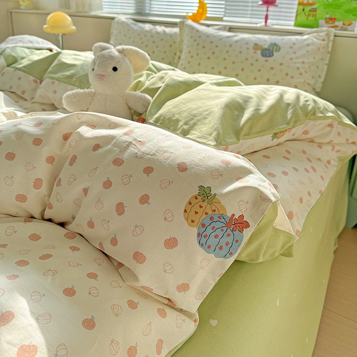 91家纺网 家纺一手货源 找家纺 卡普纯棉全棉四件套13070喷气床单款床笠款三件套 甜糯软糖