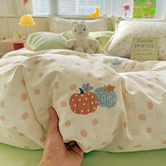 91家纺网 家纺一手货源 找家纺 卡普纯棉全棉四件套13070喷气床单款床笠款三件套 甜糯软糖