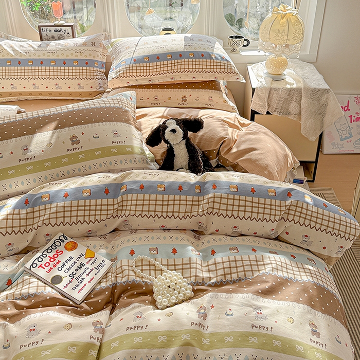 91家纺网 家纺一手货源 找家纺 卡普纯棉全棉四件套13070喷气床单款床笠款三件套 童年小事