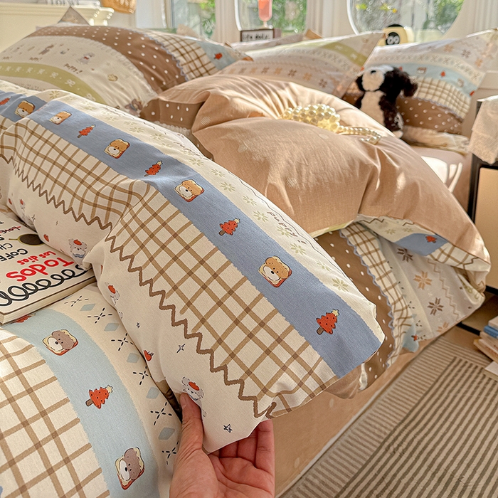 91家纺网 家纺一手货源 找家纺 卡普纯棉全棉四件套13070喷气床单款床笠款三件套 童年小事