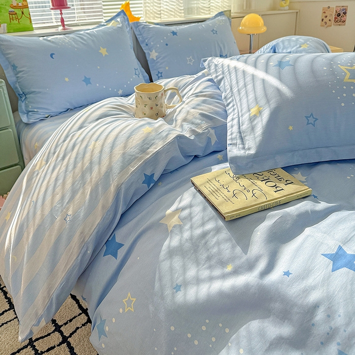 91家纺网 家纺一手货源 找家纺 卡普纯棉全棉四件套13070喷气床单款床笠款三件套 五星集