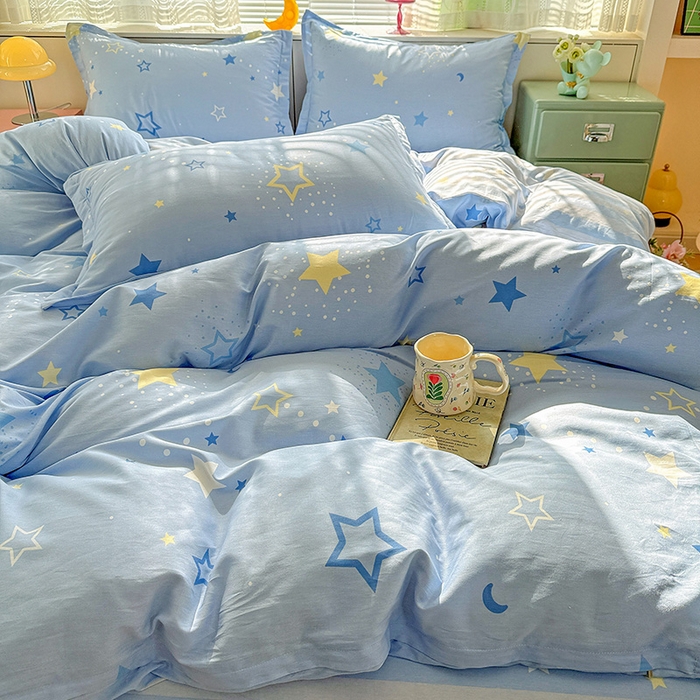 91家纺网 家纺一手货源 找家纺 卡普纯棉全棉四件套13070喷气床单款床笠款三件套 五星集