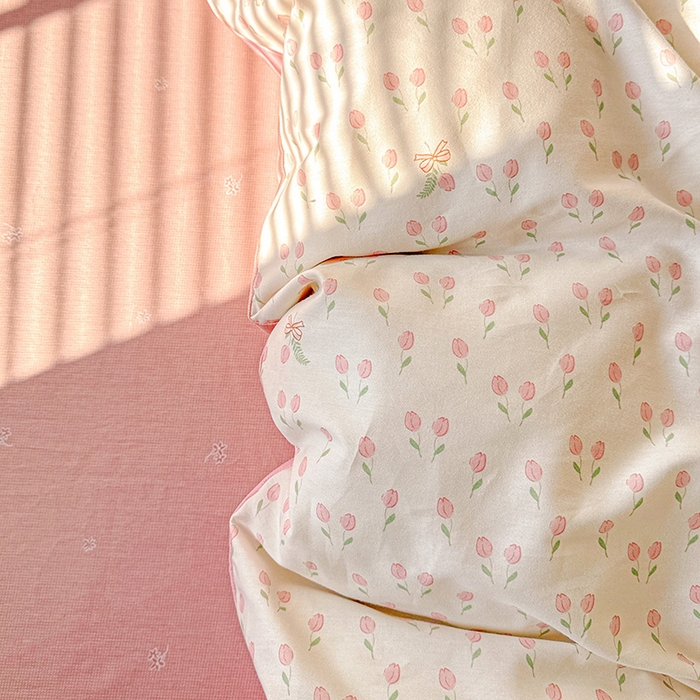 91家纺网 家纺一手货源 找家纺 卡普纯棉全棉四件套13070喷气床单款床笠款三件套 小甜蜜