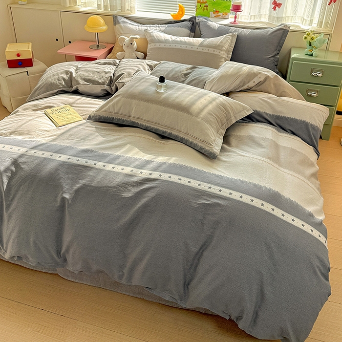 91家纺网 家纺一手货源 找家纺 卡普纯棉全棉四件套13070喷气床单款床笠款三件套 星辰大海