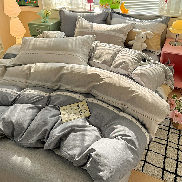 91家纺网 家纺一手货源 找家纺 卡普纯棉全棉四件套13070喷气床单款床笠款三件套 星辰大海