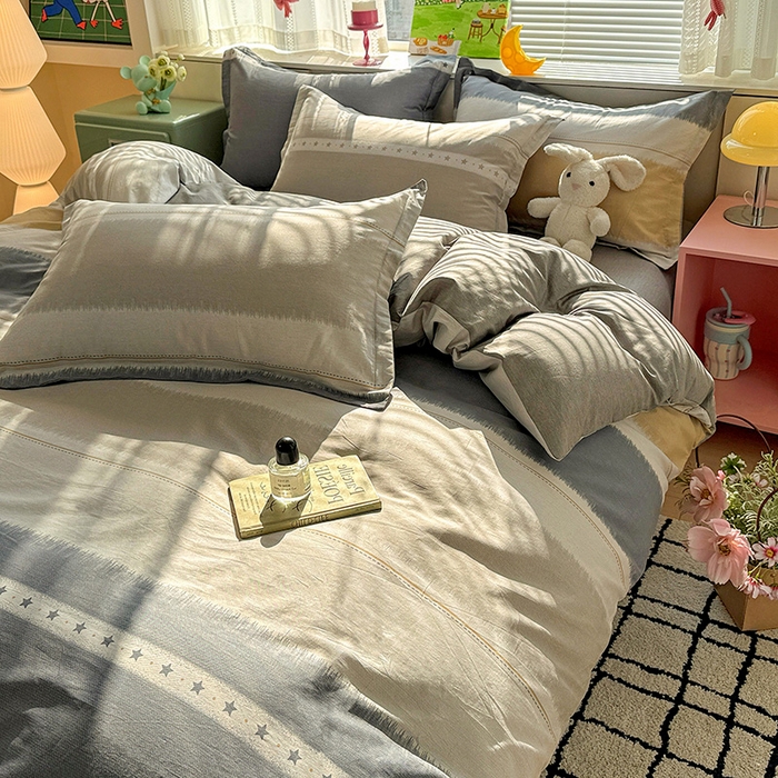 91家纺网 家纺一手货源 找家纺 卡普纯棉全棉四件套13070喷气床单款床笠款三件套 星辰大海