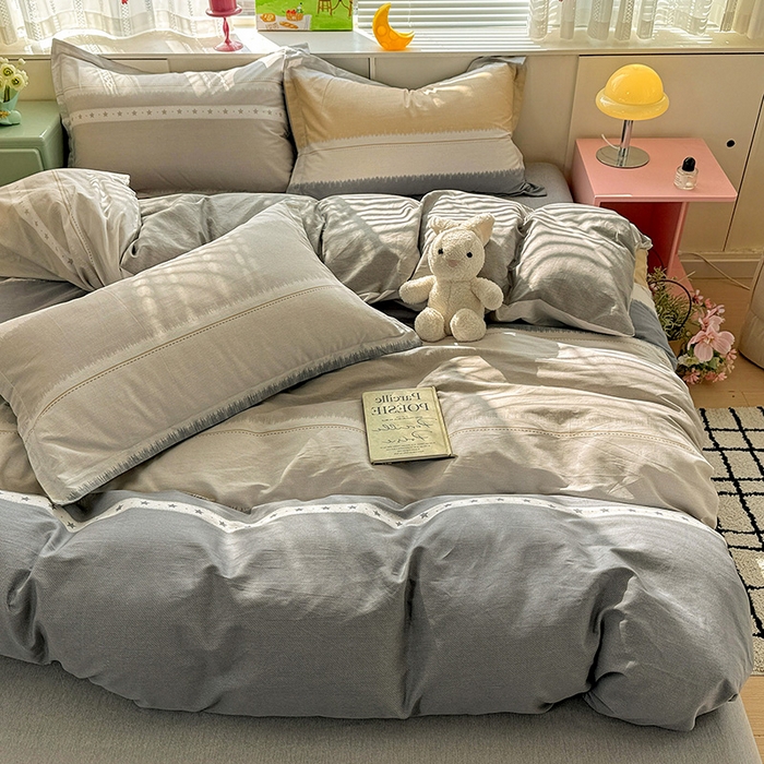 91家纺网 家纺一手货源 找家纺 卡普纯棉全棉四件套13070喷气床单款床笠款三件套 星辰大海