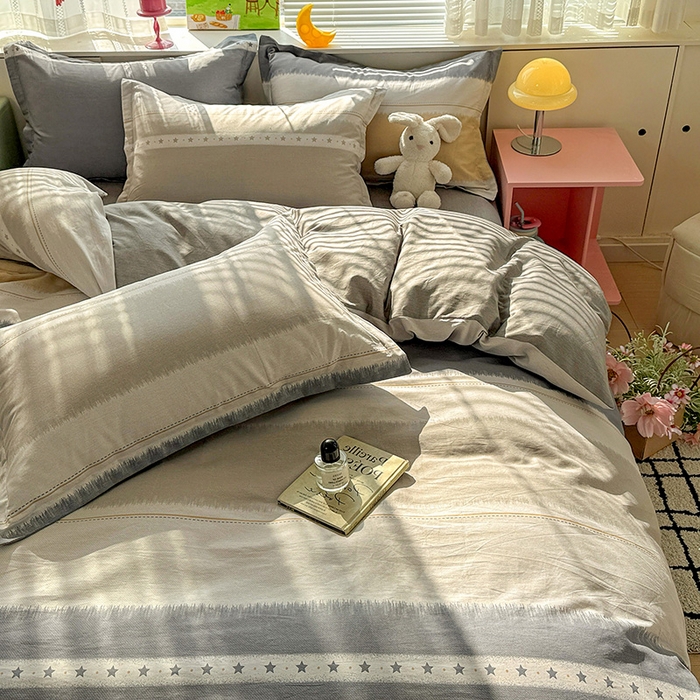 91家纺网 家纺一手货源 找家纺 卡普纯棉全棉四件套13070喷气床单款床笠款三件套 星辰大海