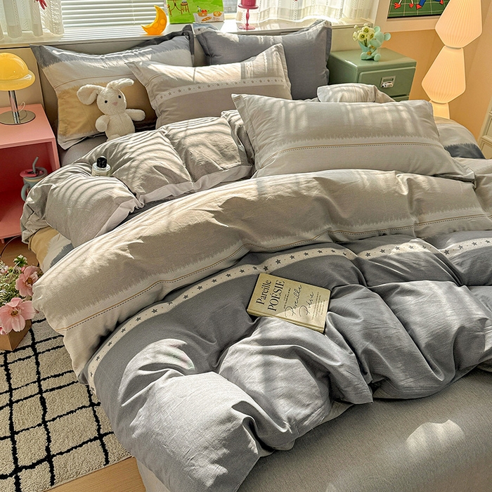 91家纺网 家纺一手货源 找家纺 卡普纯棉全棉四件套13070喷气床单款床笠款三件套 星辰大海