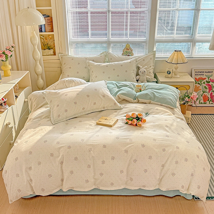 91家纺网 家纺一手货源 找家纺 卡普纯棉全棉四件套13070喷气床单款床笠款三件套 雅香小院