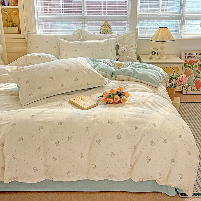 91家纺网 家纺一手货源 找家纺 卡普纯棉全棉四件套13070喷气床单款床笠款三件套 雅香小院