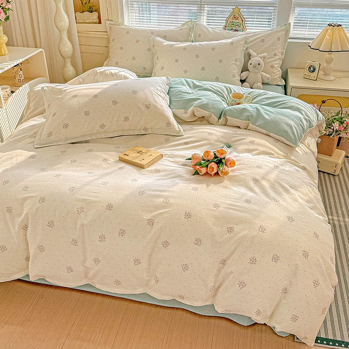 91家纺网 家纺一手货源 找家纺 卡普纯棉全棉四件套13070喷气床单款床笠款三件套 雅香小院