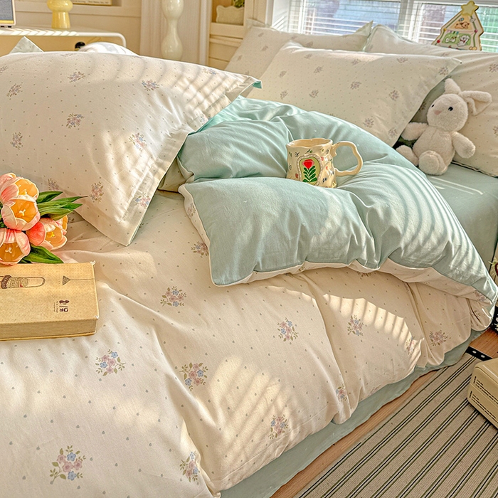 91家纺网 家纺一手货源 找家纺 卡普纯棉全棉四件套13070喷气床单款床笠款三件套 雅香小院