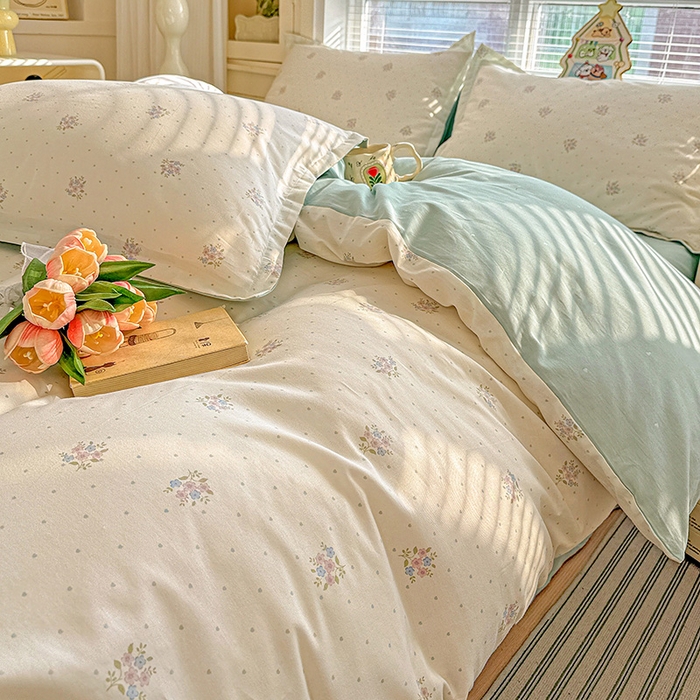 91家纺网 家纺一手货源 找家纺 卡普纯棉全棉四件套13070喷气床单款床笠款三件套 雅香小院