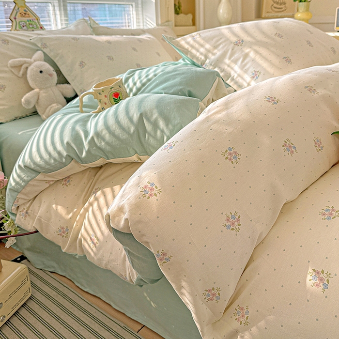 91家纺网 家纺一手货源 找家纺 卡普纯棉全棉四件套13070喷气床单款床笠款三件套 雅香小院