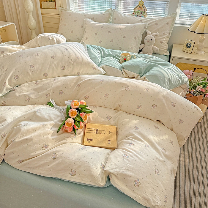 91家纺网 家纺一手货源 找家纺 卡普纯棉全棉四件套13070喷气床单款床笠款三件套 雅香小院