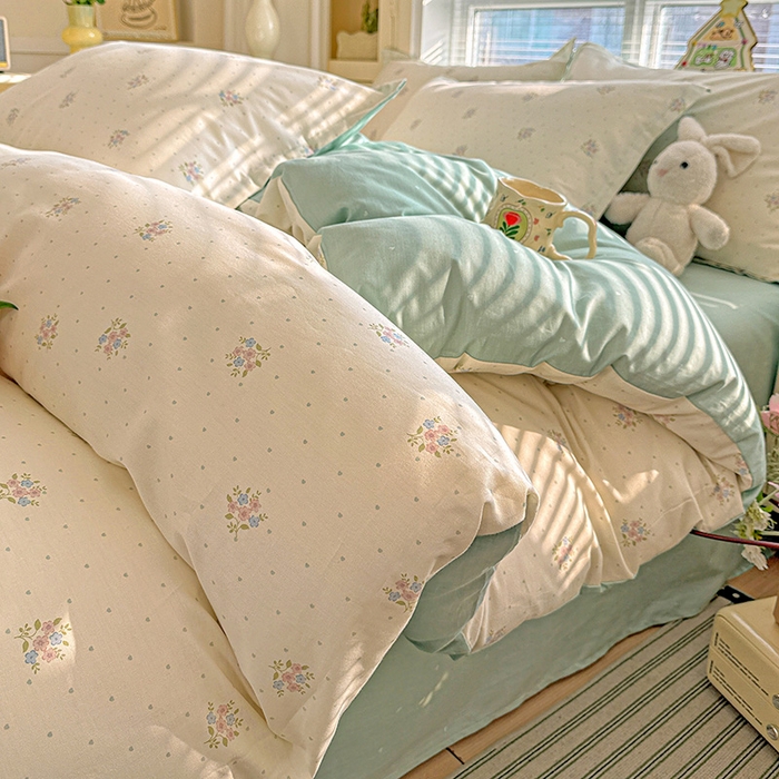 卡普纯棉全棉四件套13070喷气床单款床笠款三件套 雅香小院