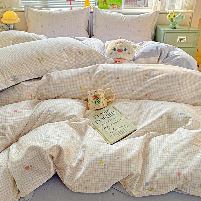 91家纺网 家纺一手货源 找家纺 卡普纯棉全棉四件套13070喷气床单款床笠款三件套 樱桃小可