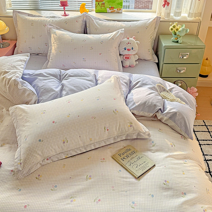 91家纺网 家纺一手货源 找家纺 卡普纯棉全棉四件套13070喷气床单款床笠款三件套 樱桃小可