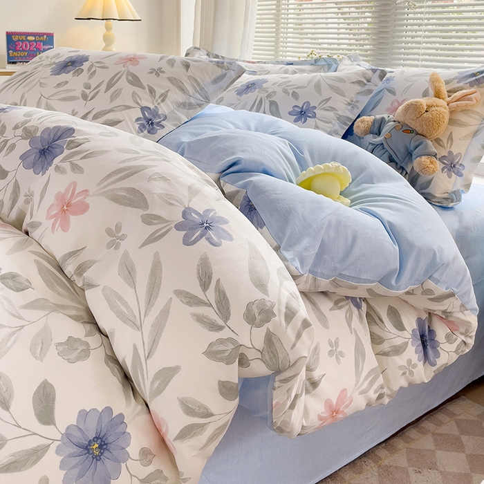 91家纺网 家纺一手货源 找家纺 总1卡普纯棉全棉四件套13070喷气床单款床笠款三件套