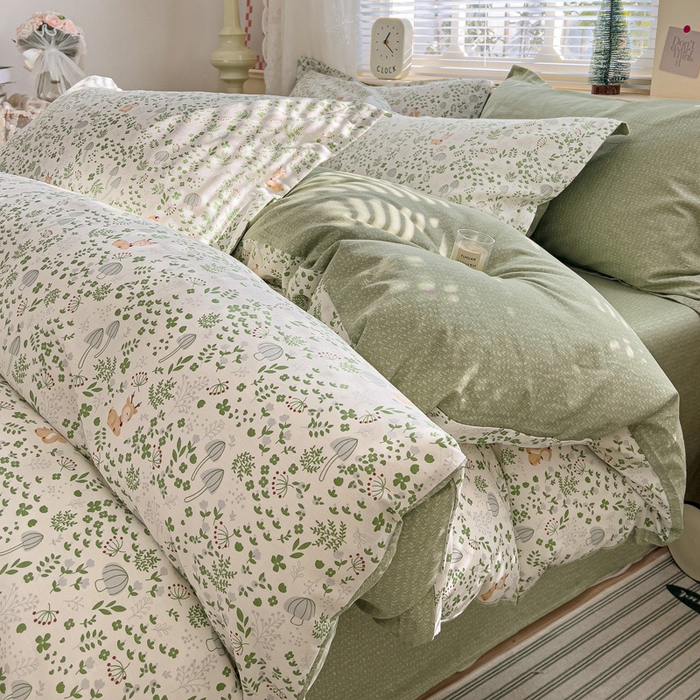 91家纺网 家纺一手货源 找家纺 总1卡普纯棉全棉四件套13070喷气床单款床笠款三件套