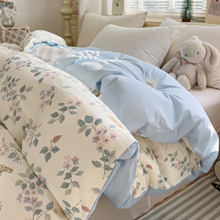 91家纺网 家纺一手货源 找家纺 总1卡普纯棉全棉四件套13070喷气床单款床笠款三件套