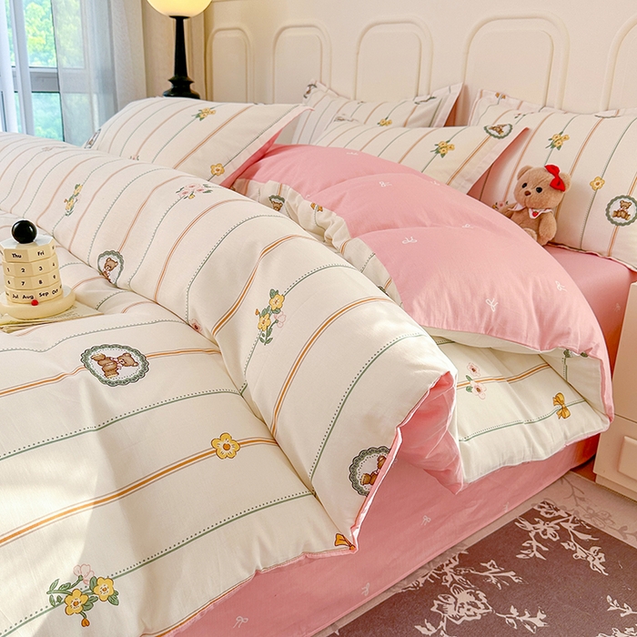 91家纺网 家纺一手货源 找家纺 总1卡普纯棉全棉四件套13070喷气床单款床笠款三件套