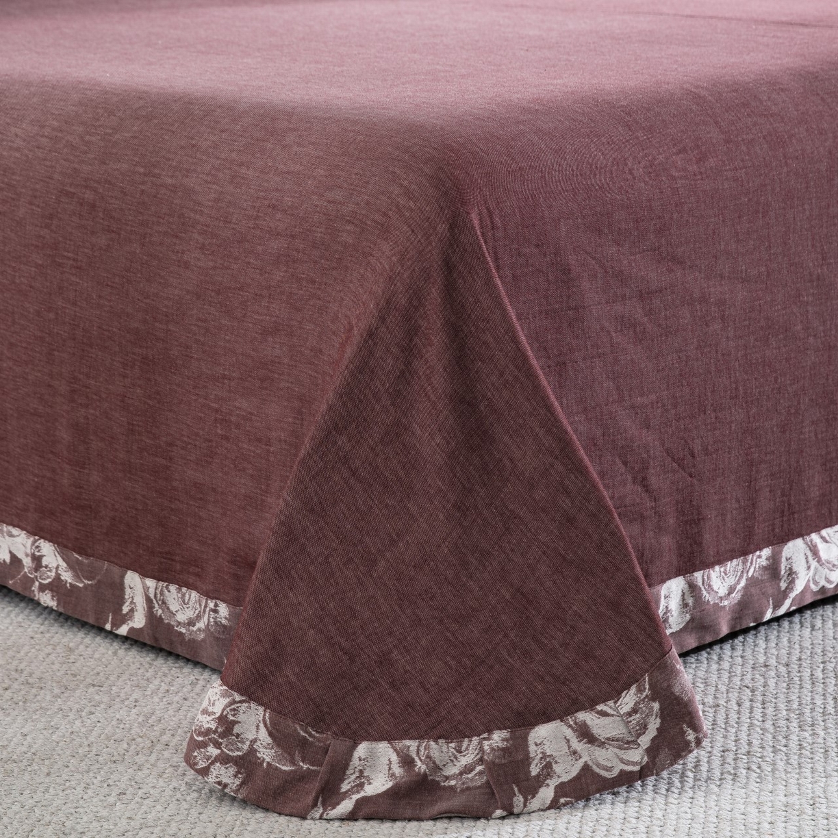 91家纺网 家纺一手货源 找家纺 （总）仰望棉麻双层纱供应链 2026新款全棉纯棉色织提花纽扣款四件套-玫瑰庄园