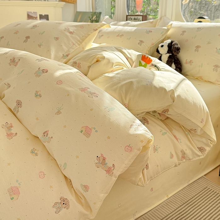 91家纺网 家纺一手货源 找家纺 总1 卡普二店 纯棉全棉四件套13070喷气床单款床笠款三件套