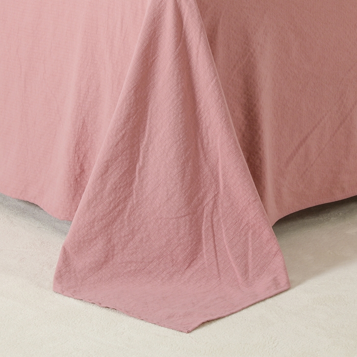 91家纺网 家纺一手货源 找家纺 （总）博婷 2026新款水洗棉麻皱皱纱纽扣工艺款四件套