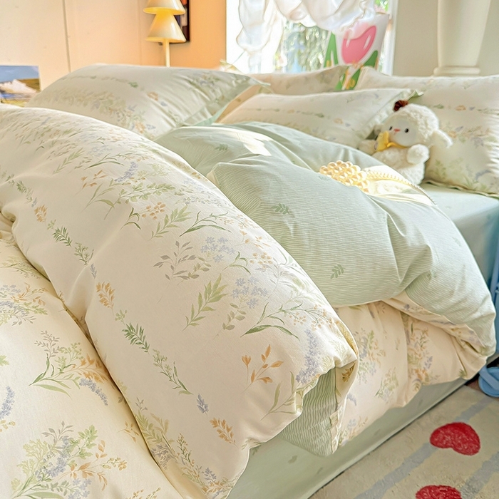 91家纺网 家纺一手货源 找家纺 总1 卡普二店 纯棉全棉四件套13070喷气床单款床笠款三件套