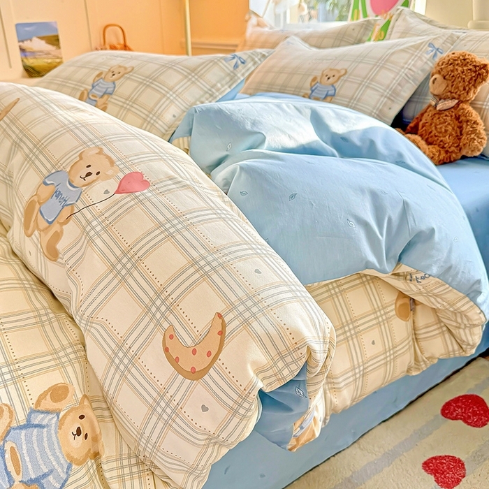 91家纺网 家纺一手货源 找家纺 总1 卡普二店 纯棉全棉四件套13070喷气床单款床笠款三件套