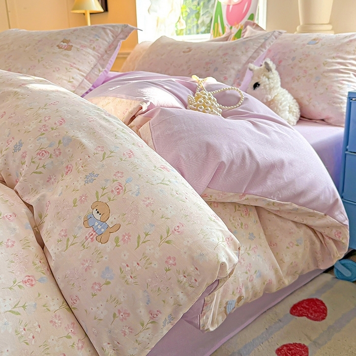 91家纺网 家纺一手货源 找家纺 总1 卡普二店 纯棉全棉四件套13070喷气床单款床笠款三件套