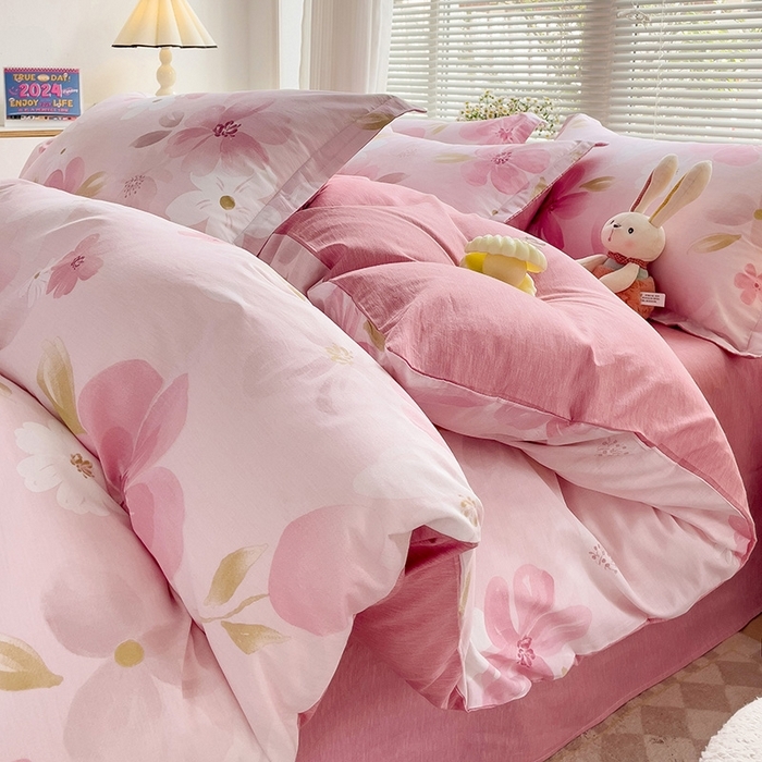 91家纺网 家纺一手货源 找家纺 总1 卡普二店 纯棉全棉四件套13070喷气床单款床笠款三件套