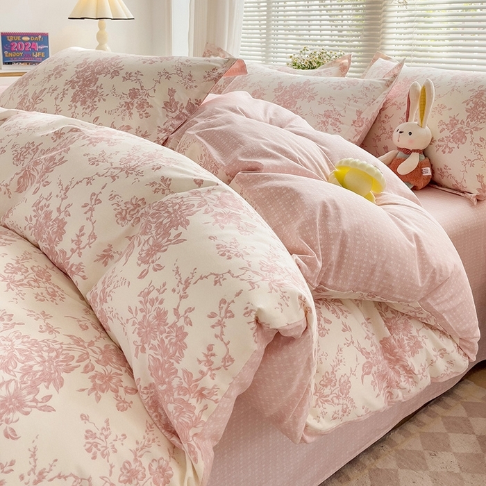 91家纺网 家纺一手货源 找家纺 总1 卡普二店 纯棉全棉四件套13070喷气床单款床笠款三件套