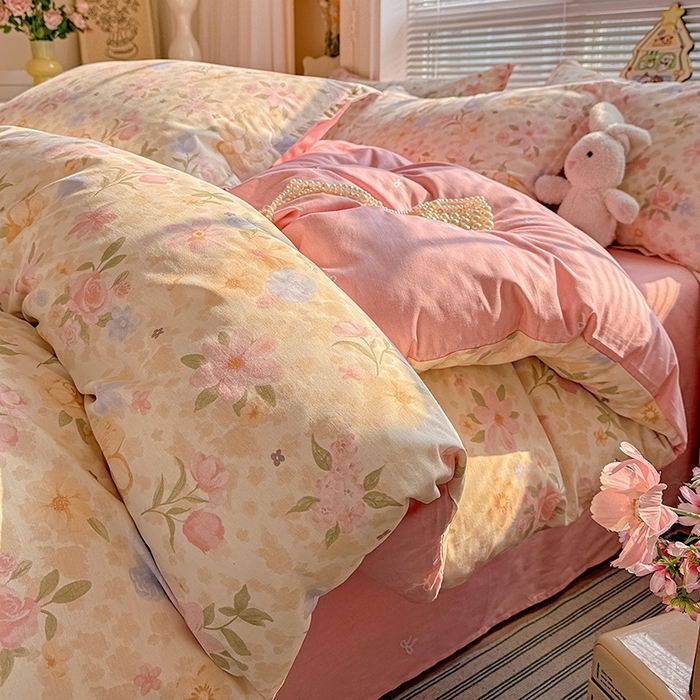 91家纺网 家纺一手货源 找家纺 总1 卡普二店 纯棉全棉四件套13070喷气床单款床笠款三件套