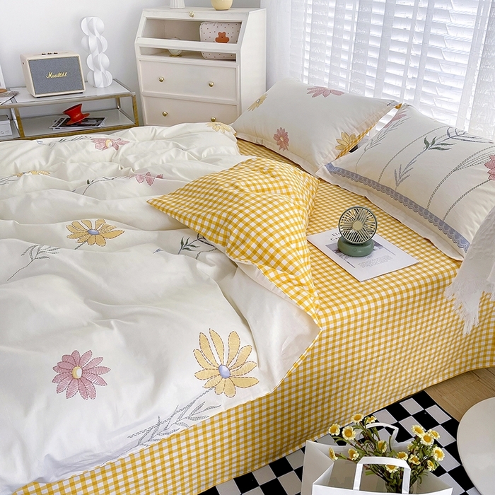 91家纺网 家纺一手货源 找家纺 总1 卡普二店 纯棉全棉四件套13070喷气床单款床笠款三件套