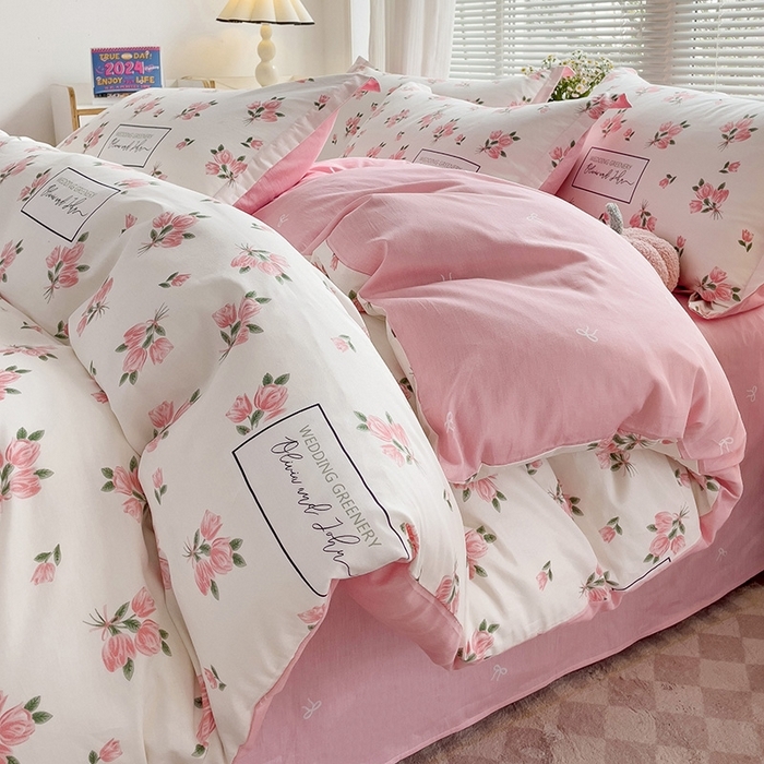 91家纺网 家纺一手货源 找家纺 总1 卡普二店 纯棉全棉四件套13070喷气床单款床笠款三件套