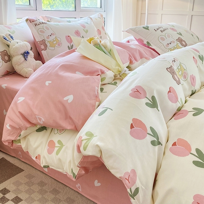 91家纺网 家纺一手货源 找家纺 总1 卡普二店 纯棉全棉四件套13070喷气床单款床笠款三件套