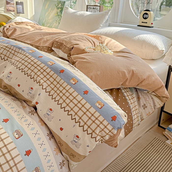 91家纺网 家纺一手货源 找家纺 总1 卡普二店 纯棉全棉四件套13070喷气床单款床笠款三件套