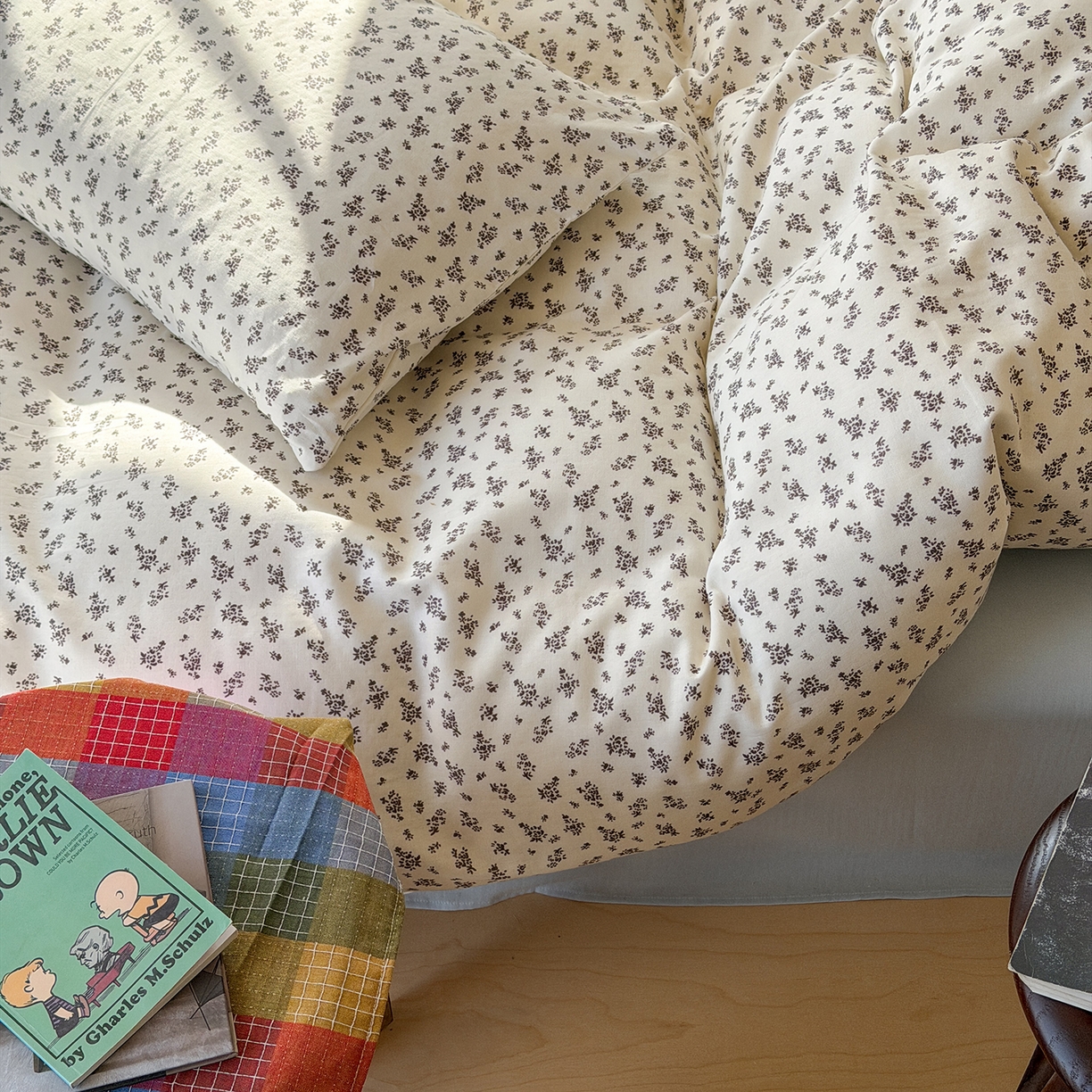 91家纺网 家纺一手货源 找家纺 （总）蜜宿 2026新款全棉双层纱四件套（碎花款）