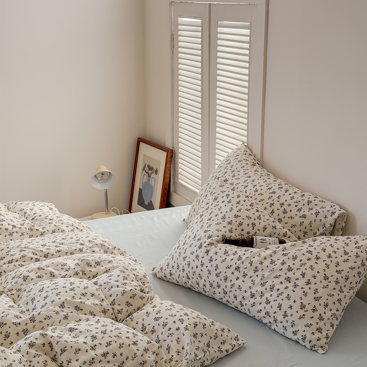 91家纺网 家纺一手货源 找家纺 （总）蜜宿 2026新款全棉双层纱四件套（碎花款）