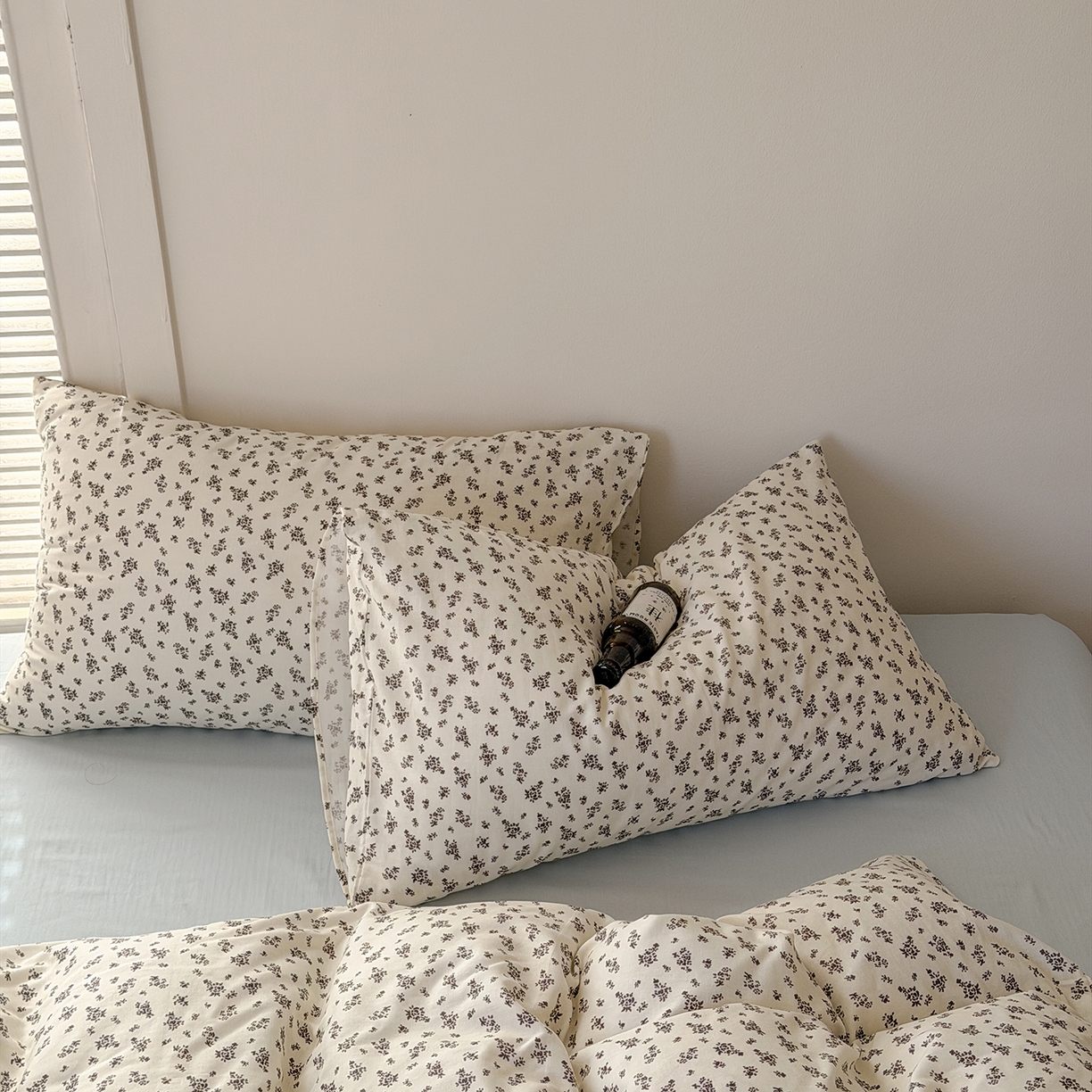 91家纺网 家纺一手货源 找家纺 （总）蜜宿 2026新款全棉双层纱四件套（碎花款）