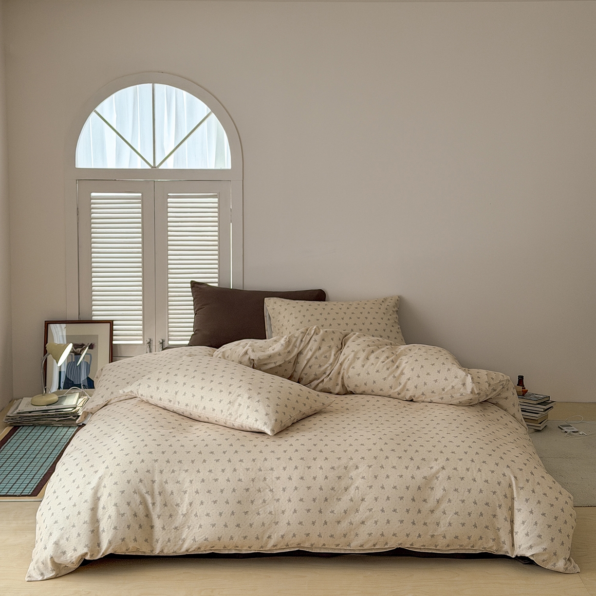 蜜宿 2026新款全棉双层纱四件套（碎花款） 山野来信