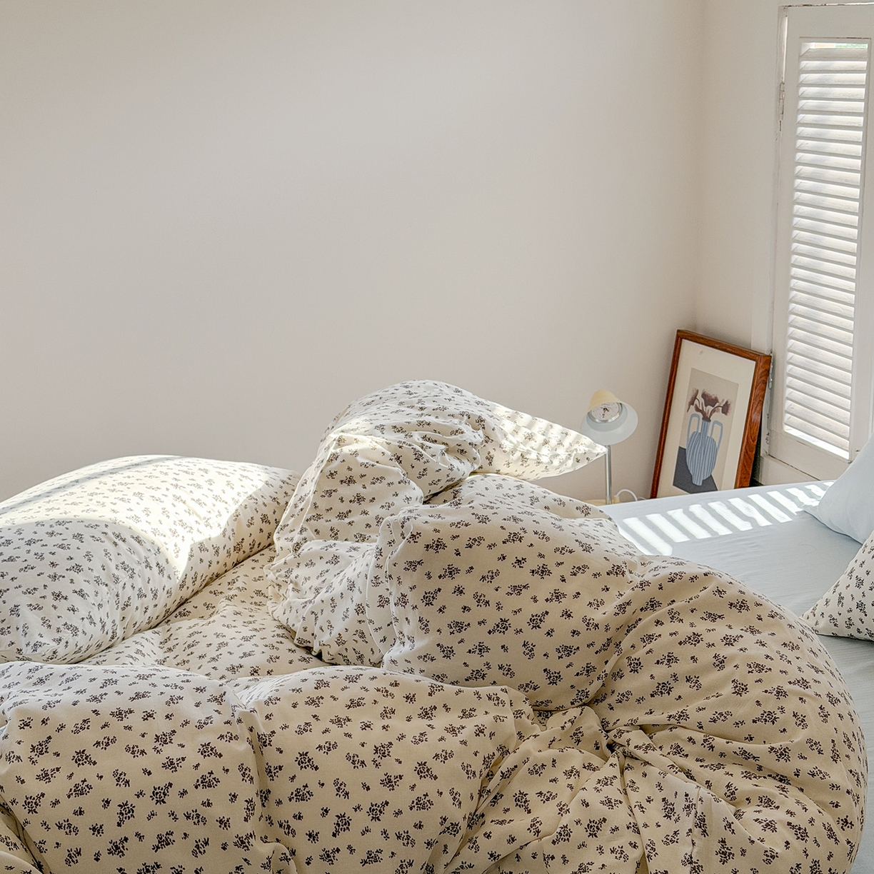 91家纺网 家纺一手货源 找家纺 （总）蜜宿 2026新款全棉双层纱四件套（碎花款）