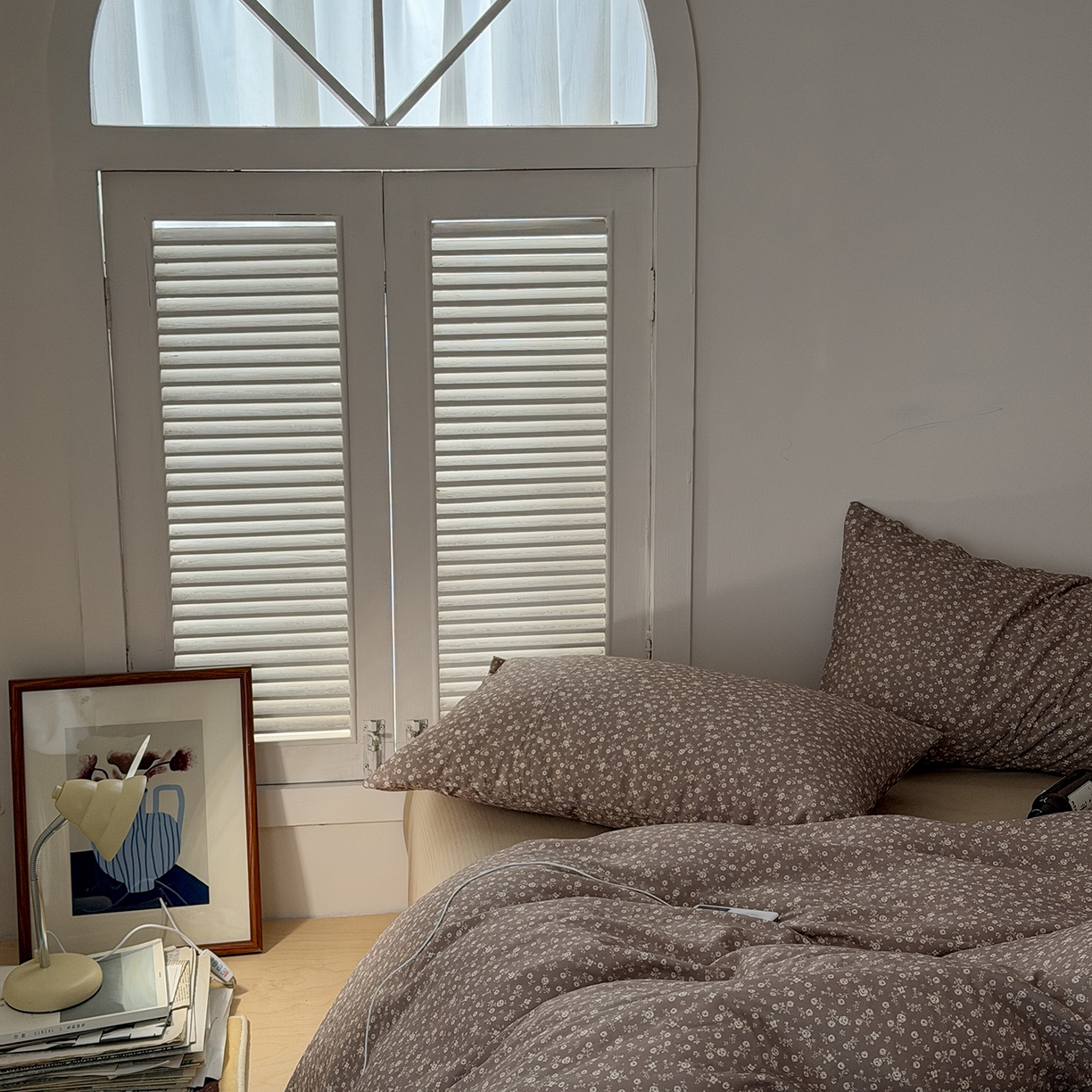 91家纺网 家纺一手货源 找家纺 蜜宿 2026新款全棉双层纱四件套（碎花款） 海棠旧梦